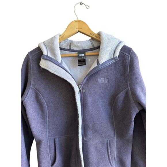 The North Face Purple Hooded Zip Up Jacket Fully Lined Coat Warm Women’s Medium - Picture 5 of 13